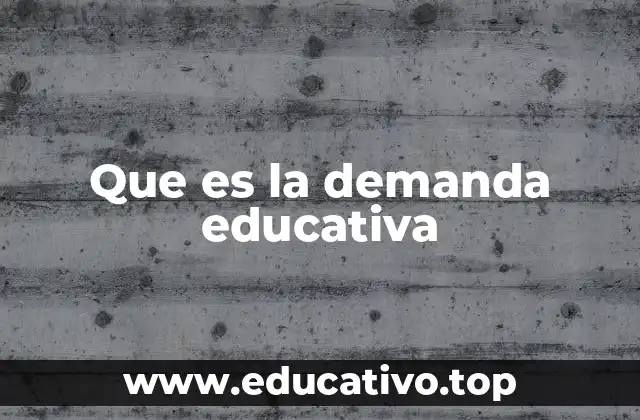 Que es la demanda educativa