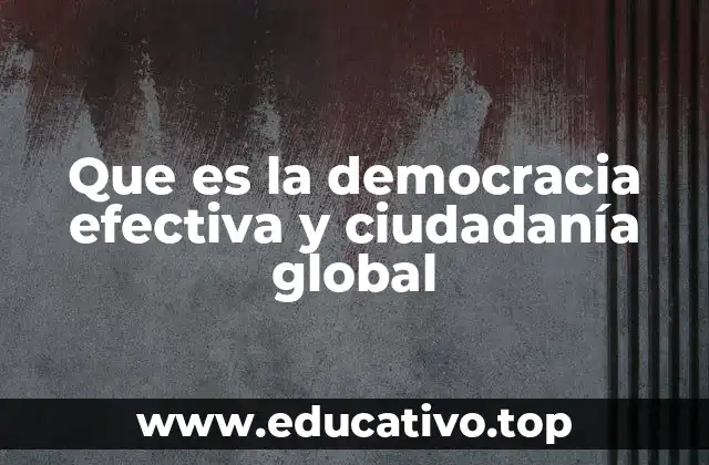 Que es la democracia efectiva y ciudadanía global
