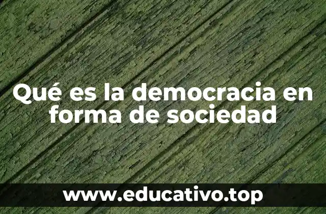 Qué es la democracia en forma de sociedad