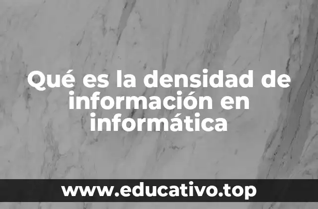 Qué es la densidad de información en informática