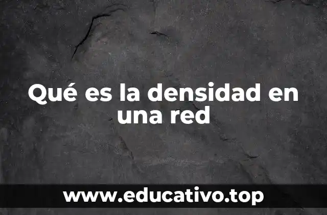 Qué es la densidad en una red