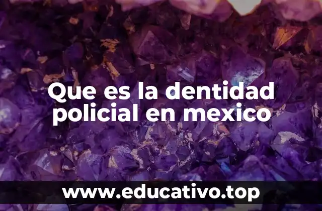 Que es la dentidad policial en mexico