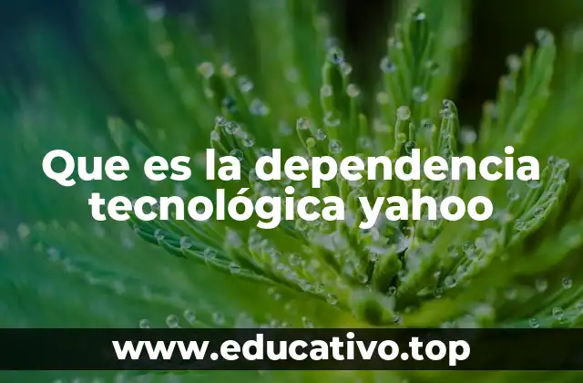 Que es la dependencia tecnológica yahoo
