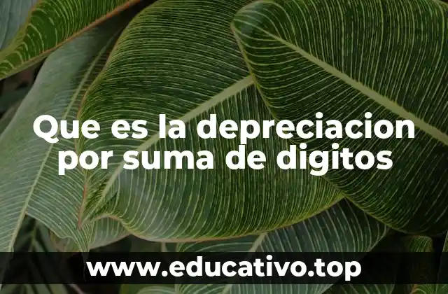 Que es la depreciacion por suma de digitos