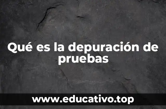 Qué es la depuración de pruebas