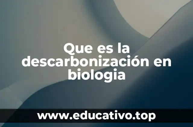 Que es la descarbonización en biologia