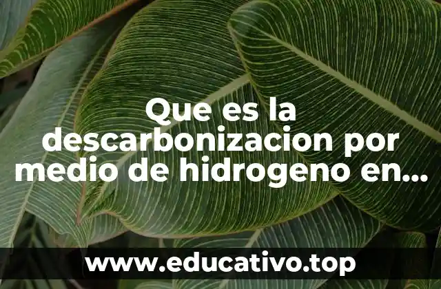 Que es la descarbonizacion por medio de hidrogeno en motor