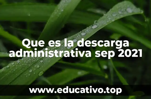 Que es la descarga administrativa sep 2021