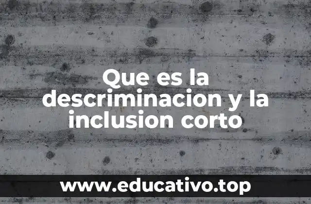Que es la descriminacion y la inclusion corto