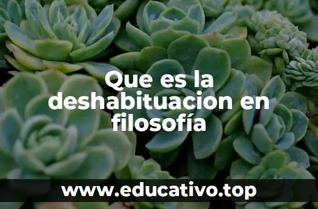Que es la deshabituacion en filosofía