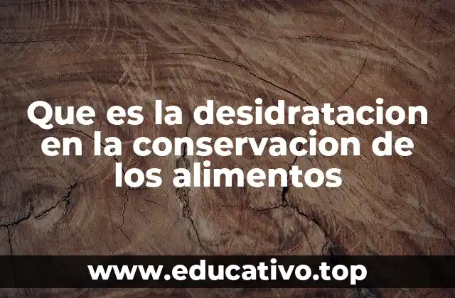 Que es la desidratacion en la conservacion de los alimentos