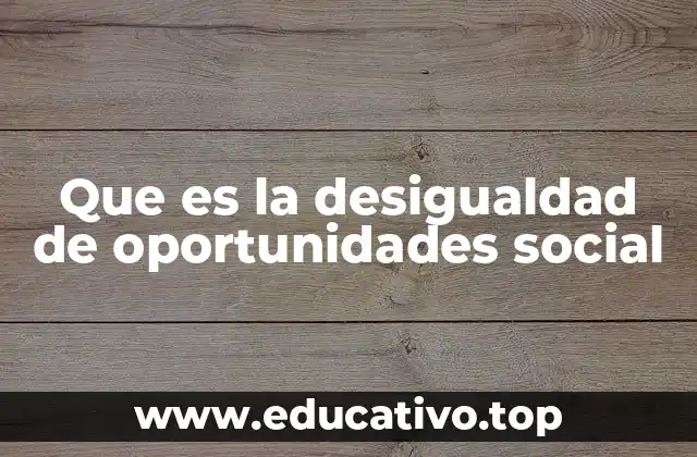Que es la desigualdad de oportunidades social