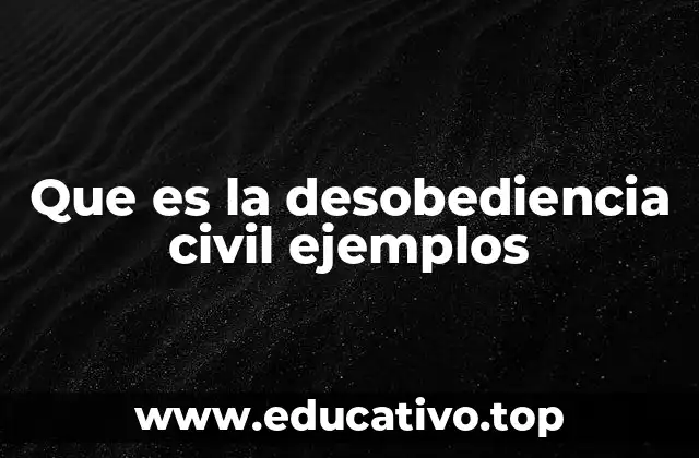 Que es la desobediencia civil ejemplos