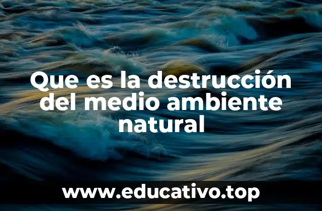 Que es la destrucción del medio ambiente natural