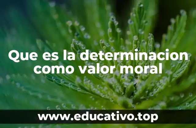 Que es la determinacion como valor moral