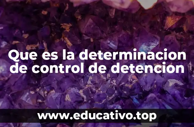 Que es la determinacion de control de detencion