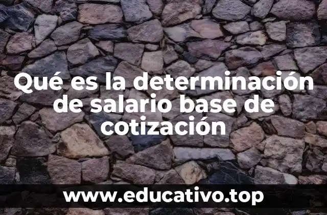 Qué es la determinación de salario base de cotización