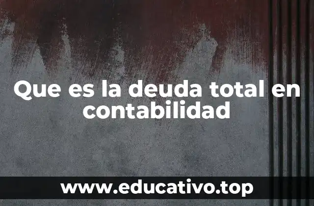 Que es la deuda total en contabilidad