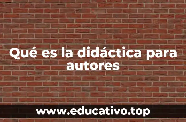 Qué es la didáctica para autores