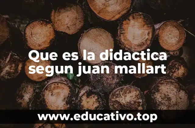 Que es la didactica segun juan mallart
