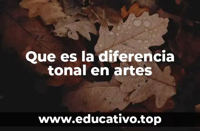 Que es la diferencia tonal en artes