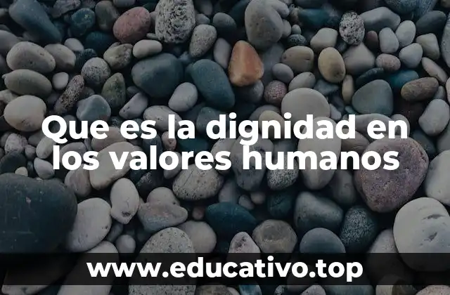 Que es la dignidad en los valores humanos