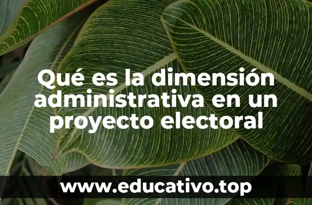 Qué es la dimensión administrativa en un proyecto electoral