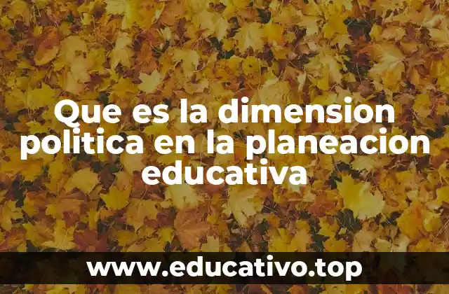 Que es la dimension politica en la planeacion educativa