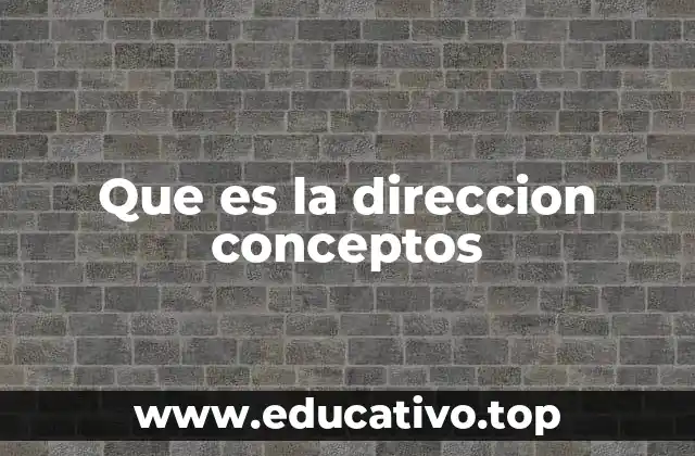 Que es la direccion conceptos