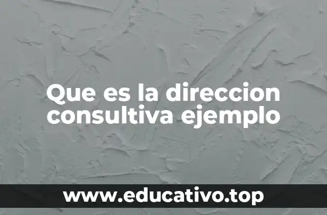 Que es la direccion consultiva ejemplo