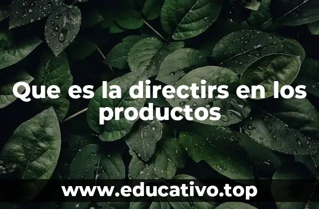 Que es la directirs en los productos