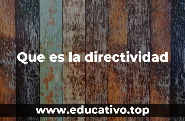 Que es la directividad