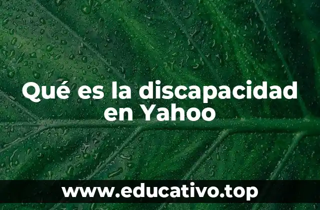 Qué es la discapacidad en Yahoo