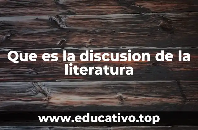 Que es la discusion de la literatura