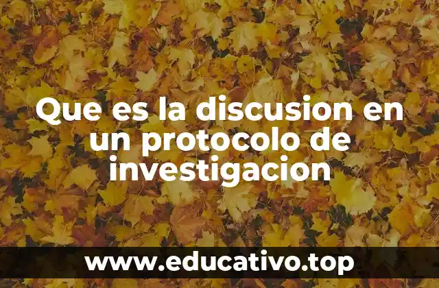 Que es la discusion en un protocolo de investigacion