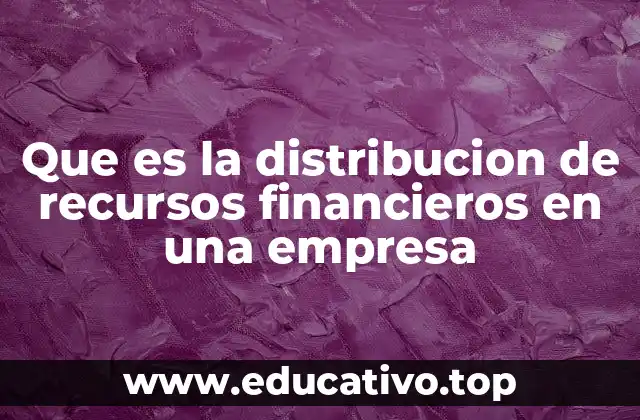Que es la distribucion de recursos financieros en una empresa