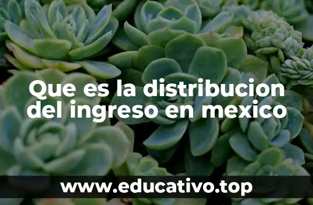 Que es la distribucion del ingreso en mexico
