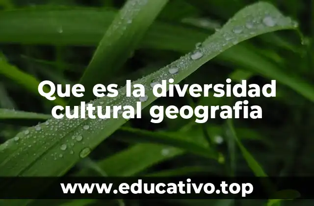 Que es la diversidad cultural geografia