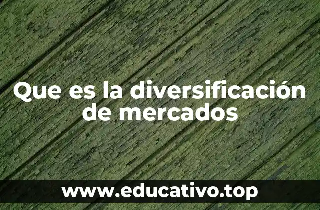 Que es la diversificación de mercados