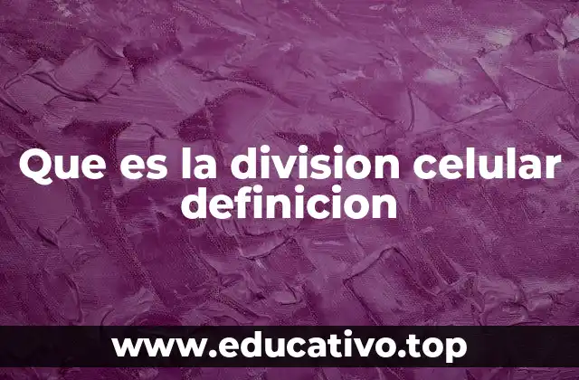 Que es la division celular definicion