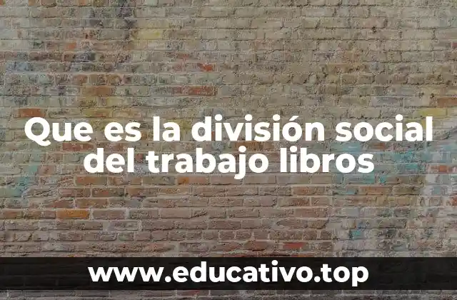 Que es la división social del trabajo libros