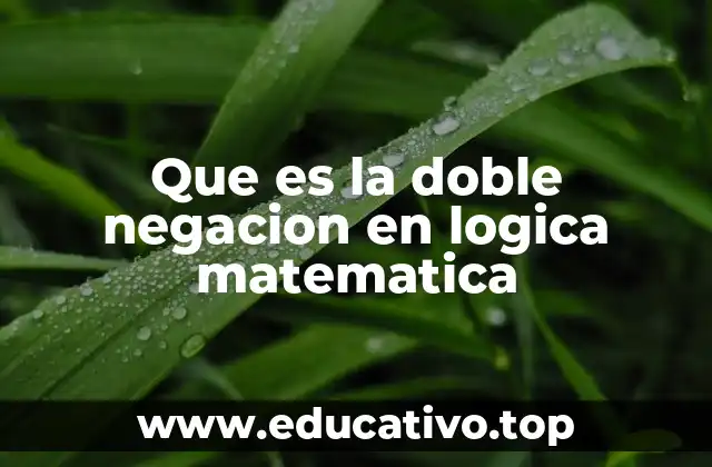 Que es la doble negacion en logica matematica