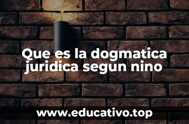 Que es la dogmatica juridica segun nino