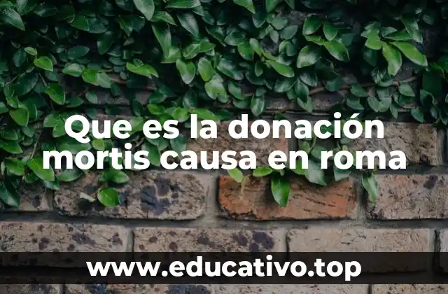 Que es la donación mortis causa en roma