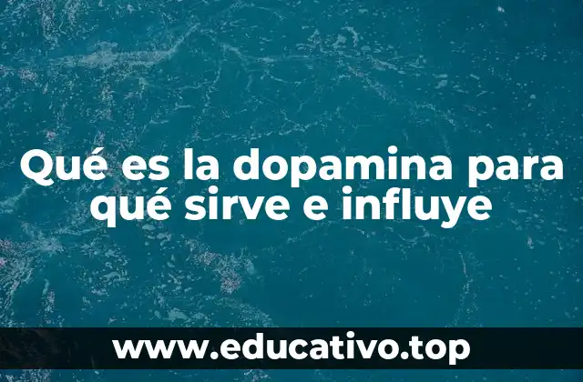 Qué es la dopamina para qué sirve e influye