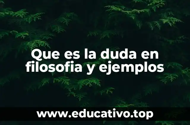 Que es la duda en filosofia y ejemplos