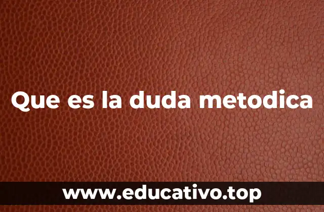 Que es la duda metodica