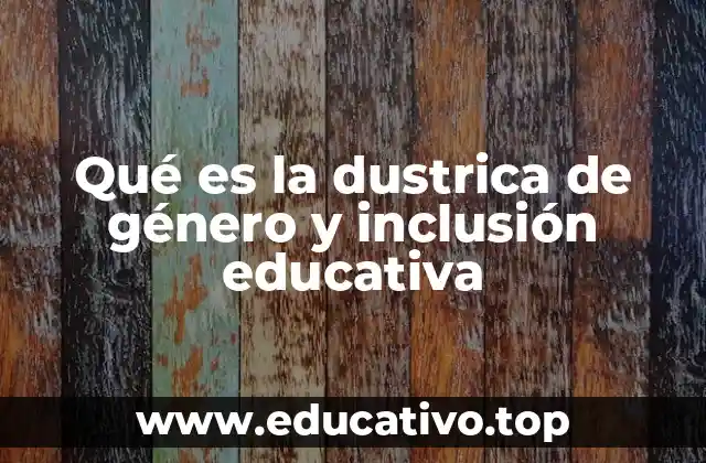 Qué es la dustrica de género y inclusión educativa