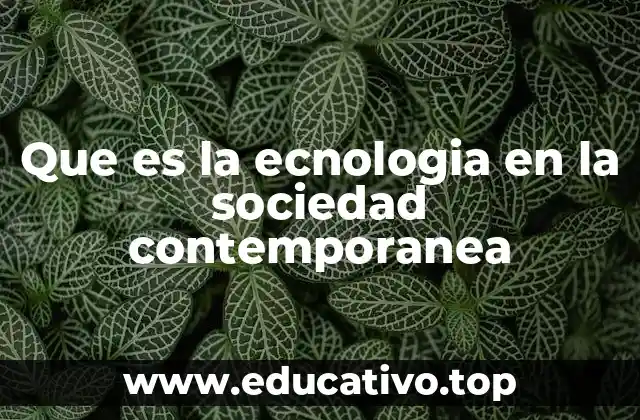 Que es la ecnologia en la sociedad contemporanea