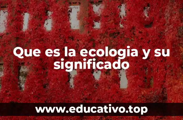 Que es la ecologia y su significado